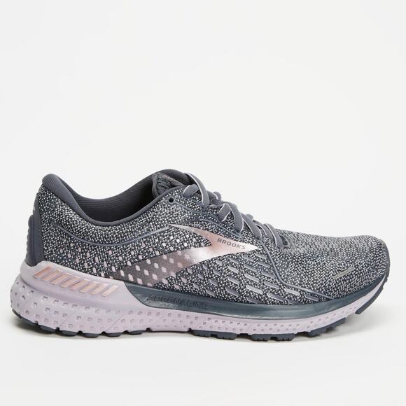 Brooks Adrenaline GTS 21 Oyster Alloy Lilac Running Shoes 8D Wide Women’s - Picture 2 of 10